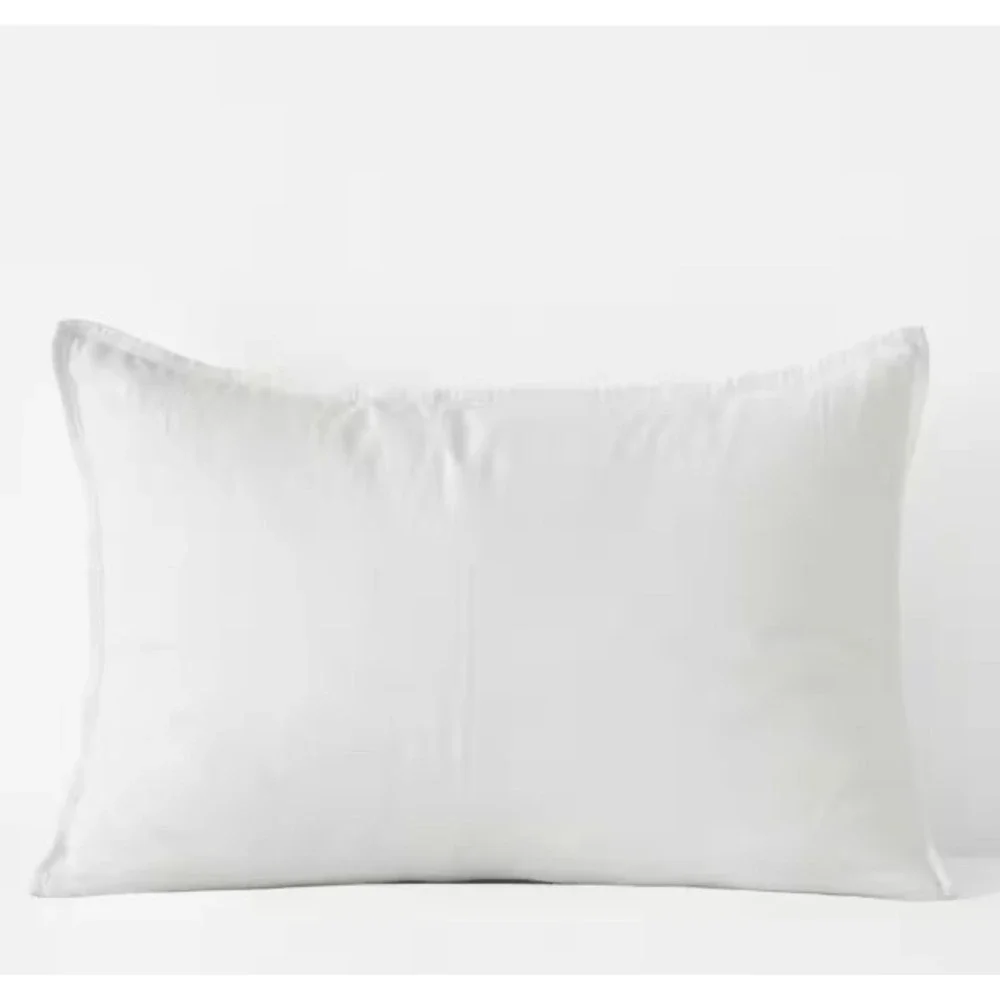 The Company Store Legends Hotel Washed‎ Linen Standard Pillow Sham White NEW